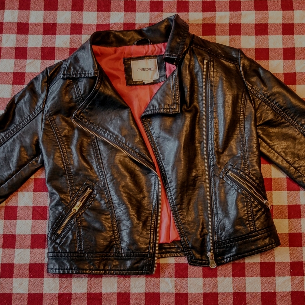 Girls feux leather jacket